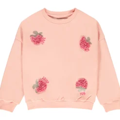 Sweat molleton oversize à motifs effet pétales 3D pour fille