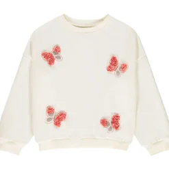 Sweat molleton oversize à motifs effet pétales 3D pour fille
