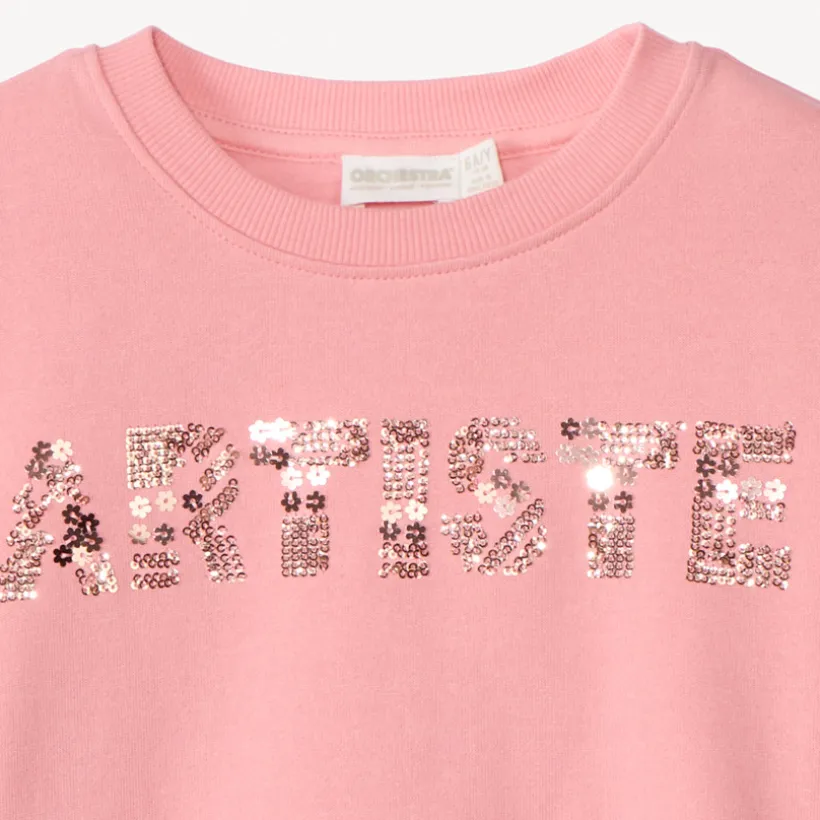 Sweat molleton oversize à sequins magiques pour fille
