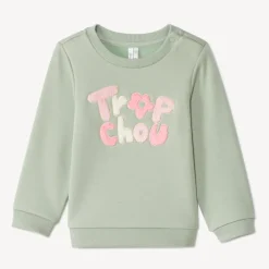Sweat molleton à patchs bouclettes pour bébé fille