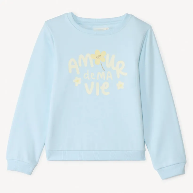 Sweat molleton printé à paillettes pour fille