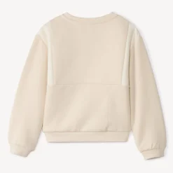 Sweat molleton uni avec broderie loop pailleté pour fille