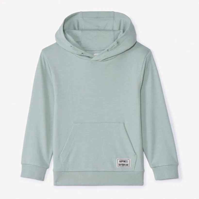 Sweat molleton uni à capuche pour garçon