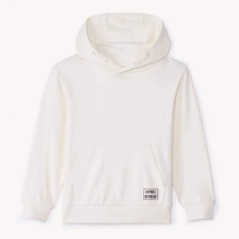 Sweat molleton uni à capuche pour garçon