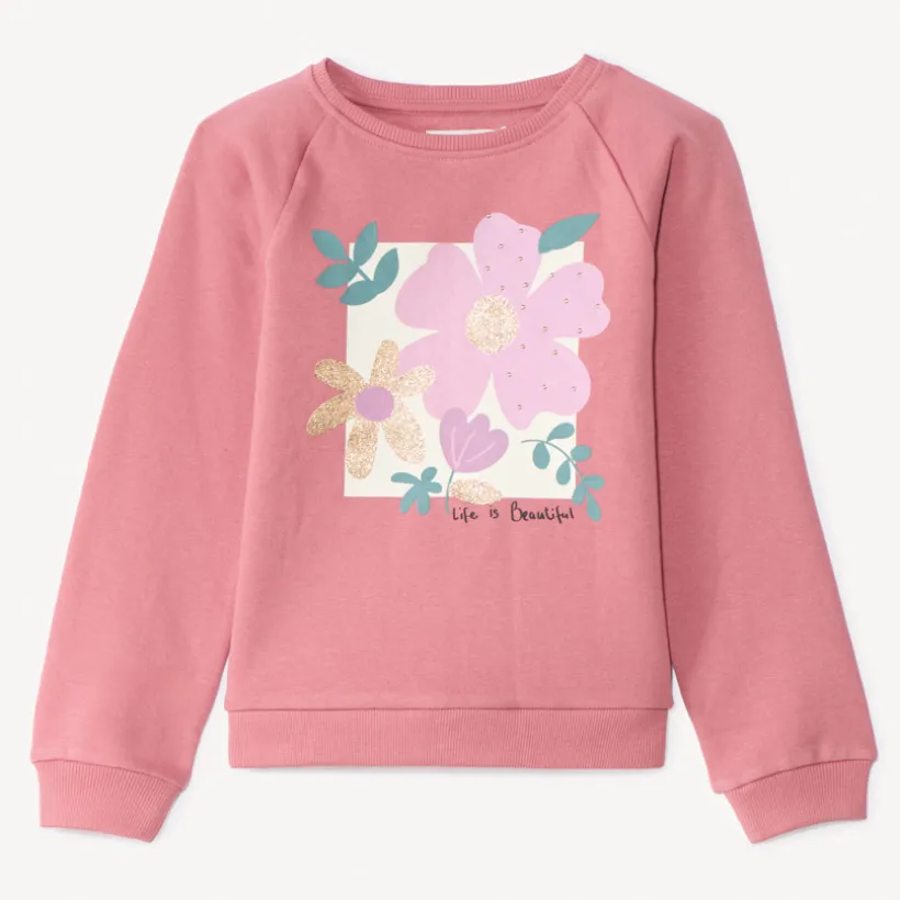 Sweat molleton uni fantaisie pour fille