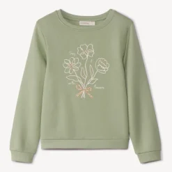 Sweat molleton uni à print pailleté pour fille