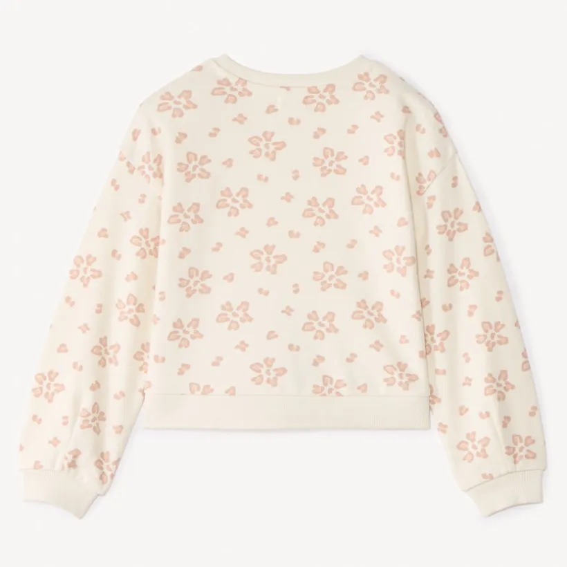 Sweat oversize en molleton print à paillettes fantaisie pour fille