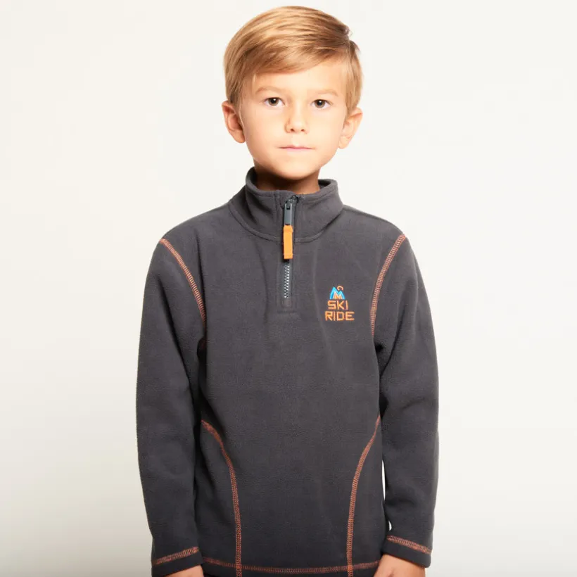 Sweat polaire de ski à col zippé pour garçon