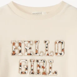 Sweat polaire oversize à patchs tachetés pour fille