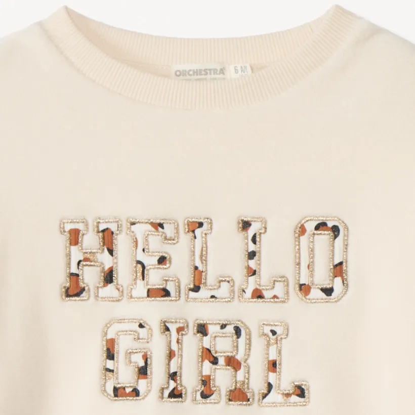 Sweat polaire oversize à patchs tachetés pour fille