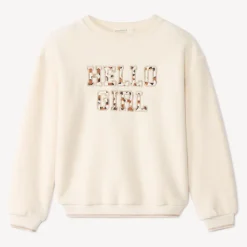 Sweat polaire oversize à patchs tachetés pour fille