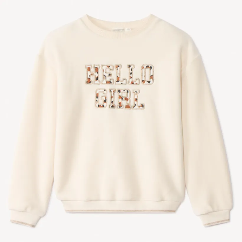 Sweat polaire oversize à patchs tachetés pour fille