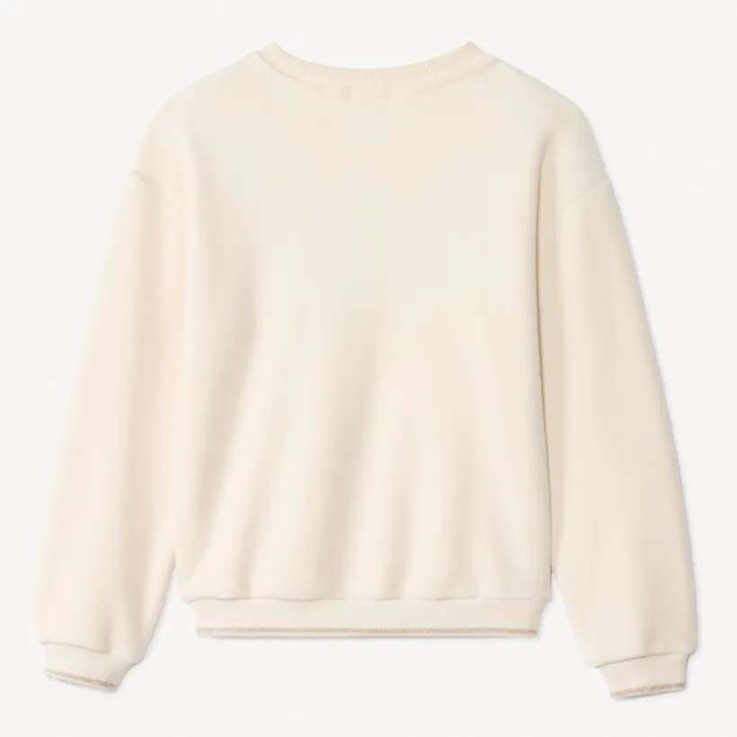 Sweat polaire oversize à patchs tachetés pour fille