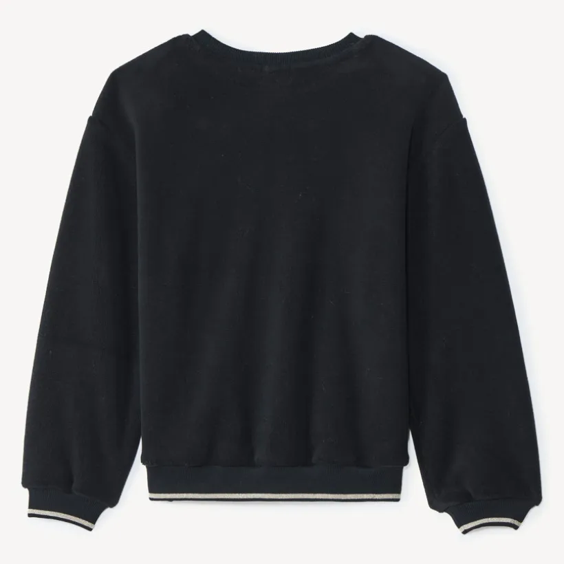 Sweat polaire oversize à patchs tachetés pour fille