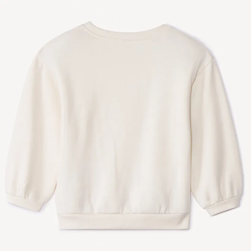 Sweat uni en molleton print love pour bébé fille