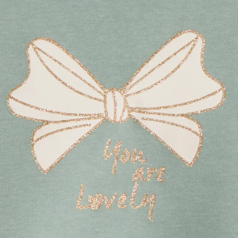 Sweat uni en molleton print love pour bébé fille