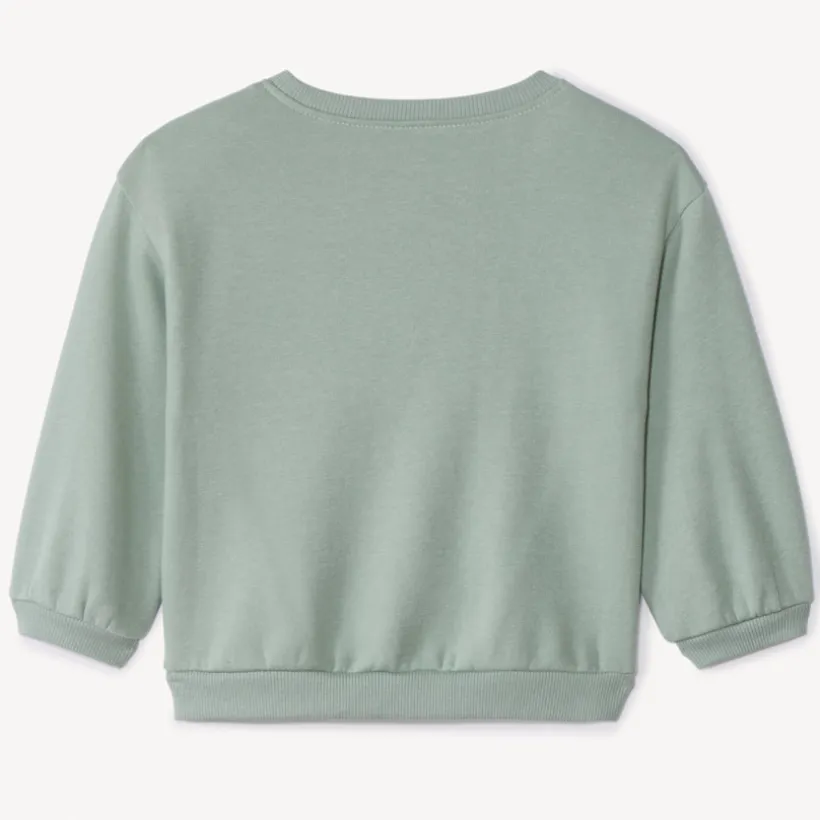 Sweat uni en molleton print love pour bébé fille