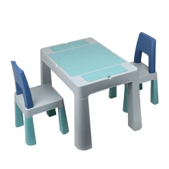 Table d'activités multifonction Multiplay + 2 chaises gris