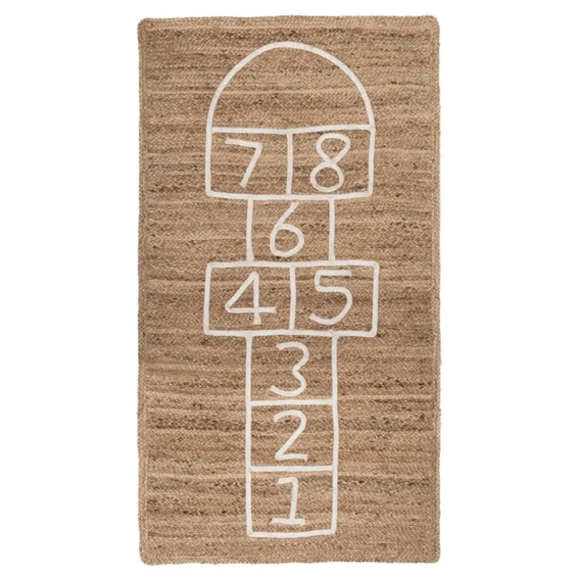Tapis de chambre en jute Marelle 80 x 150 cm