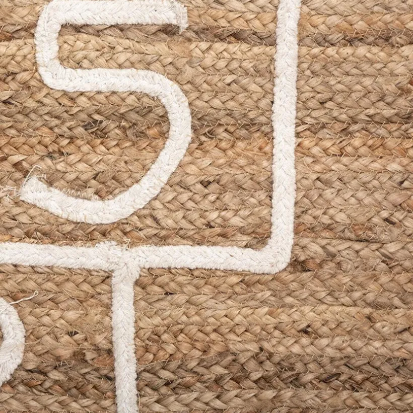Tapis de chambre en jute Marelle 80 x 150 cm
