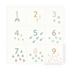 Tapis de dalles en mousse réversibles 180 x 180 cm nombres/motif minimaliste
