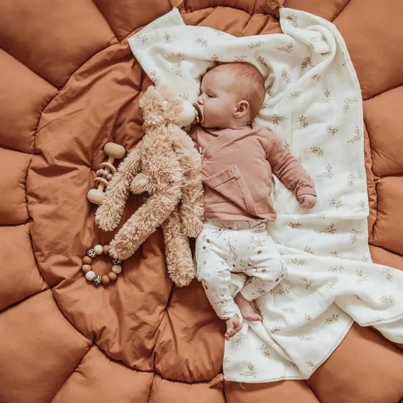 Tapis de jeu et bac de rangement 2 en 1 Bloom tawny brun