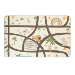 Tapis de jeu réversible en mousse savane/circuit