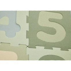 Tapis d'éveil en mousse avec 10 dalles numérotées vert