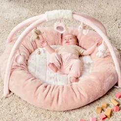 Tapis d'éveil pouf avec arches - Fanfan - Rose - Diamètre 90 cm
