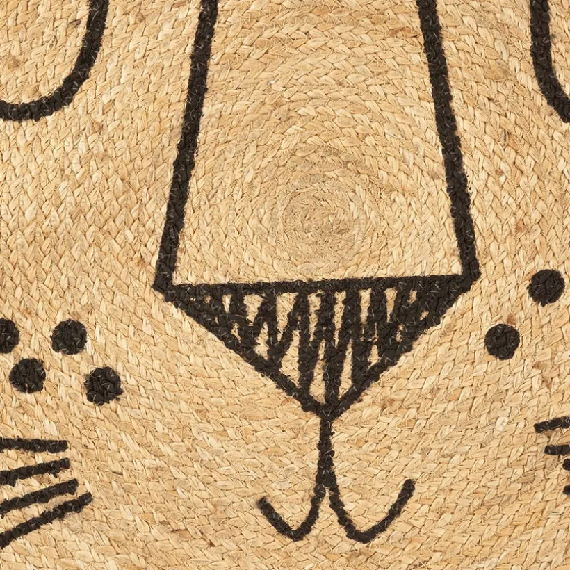 Tapis ludique en jute Ø 90 cm Lion