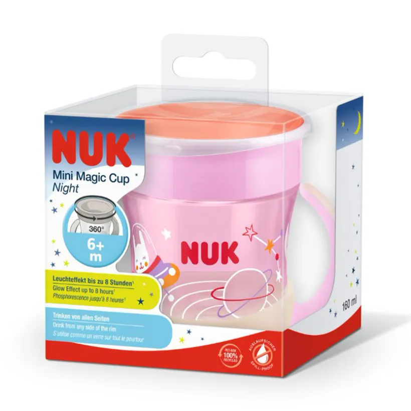 Tasse Mini Magic Cup nuit phosphorescente 160 ml - Rose