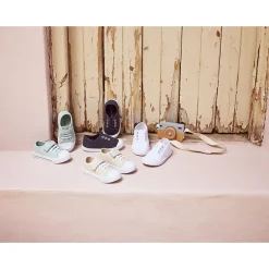 Tennis basses en toile avec languette élastique et œillets mixtes