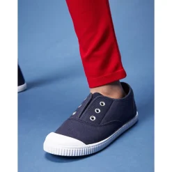 Tennis basses en toile avec languette élastique et œillets mixtes