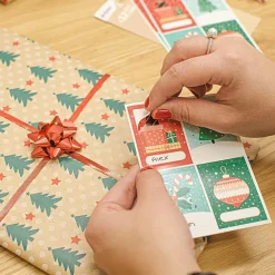 12 étiquettes pour cadeaux de Noël sapin et cadeaux