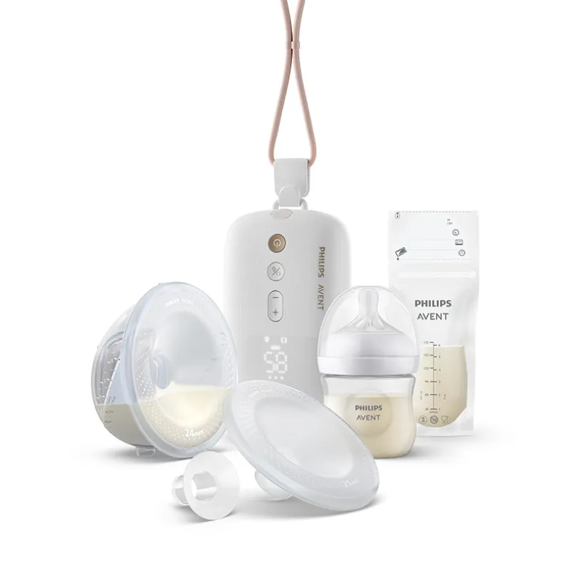 Tire-lait mains-libres avec biberon 125 ml et sachets de lait