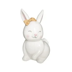 Tirelire lapin dolomite Rose et Lili 22 cm
