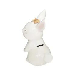 Tirelire lapin dolomite Rose et Lili 22 cm
