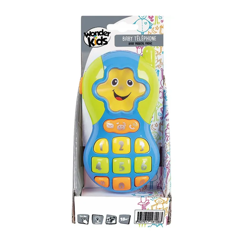 Téléphone musical et lumineux (coloris aléatoire)