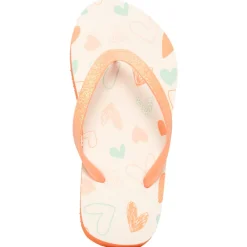 Tongs à bride pailletée imprimé cœurs pour fille avec lanière selon l'âge