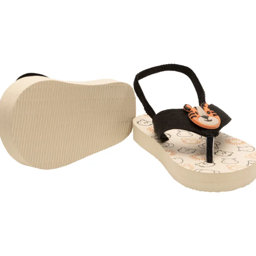 Tongs à bride souple imprimés avec badge tigre pour bébé garçon