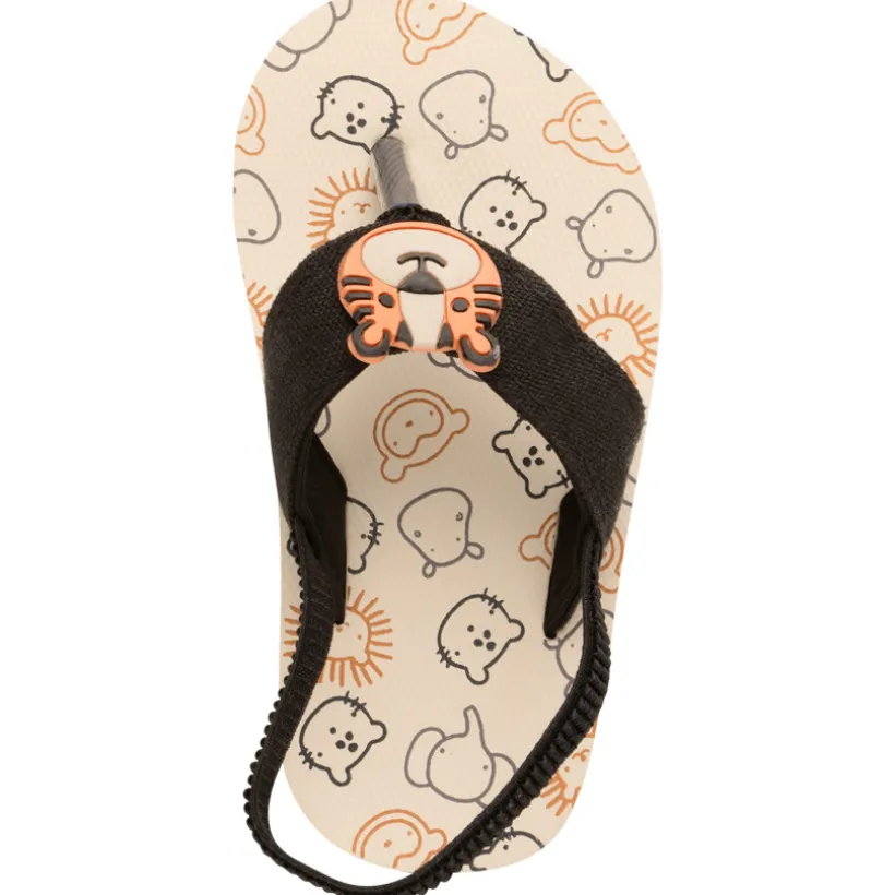 Tongs à bride souple imprimés avec badge tigre pour bébé garçon