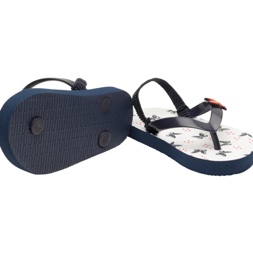 Tongs imprimé et badge papillons pour bébé fille