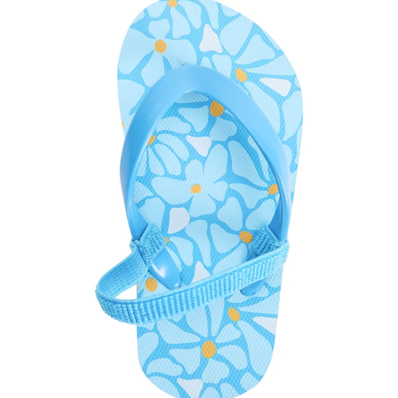 Tongs imprimé fleurs pour fille avec lanière selon la pointure
