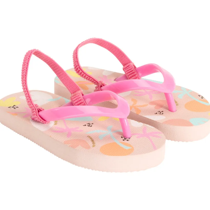 Tongs imprimé palmiers arty pour fille avec lanière selon l'âge