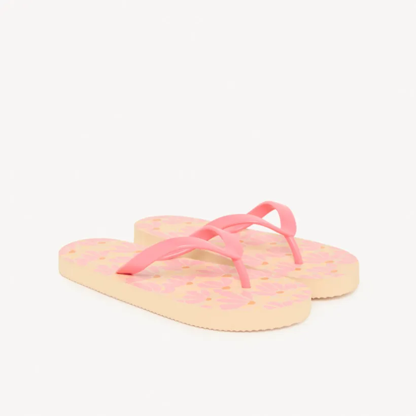 Tongs imprimé pétales pour fille avec lanière selon la pointure