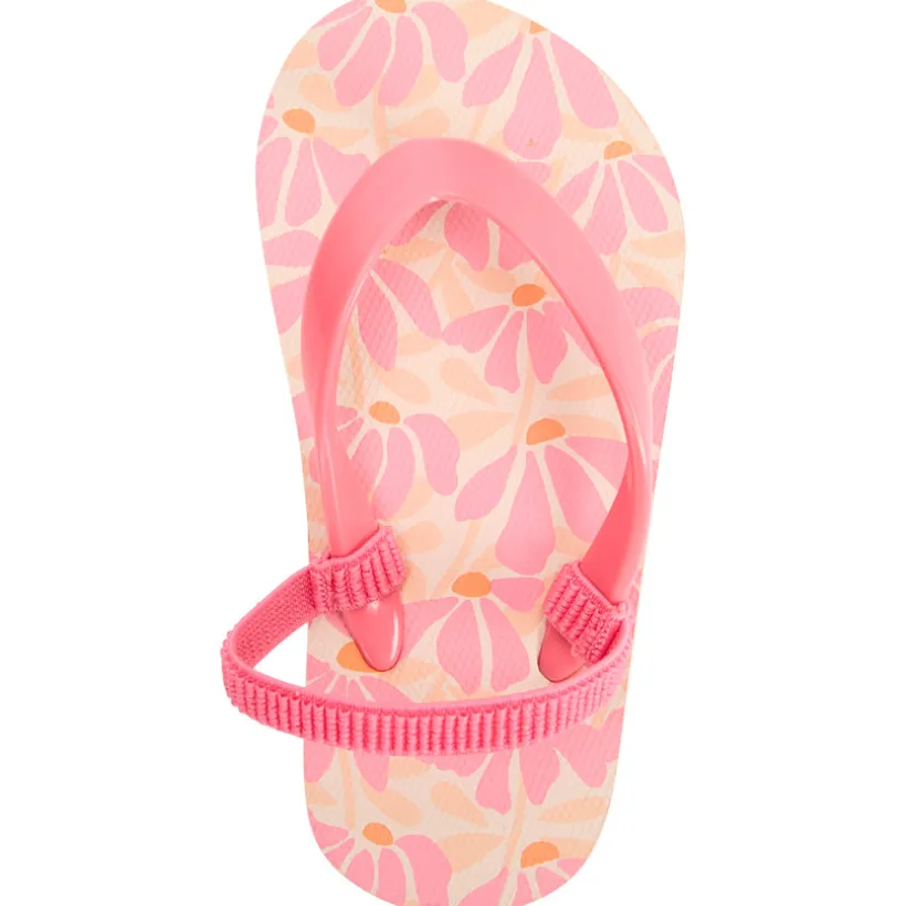 Tongs imprimé pétales pour fille avec lanière selon la pointure