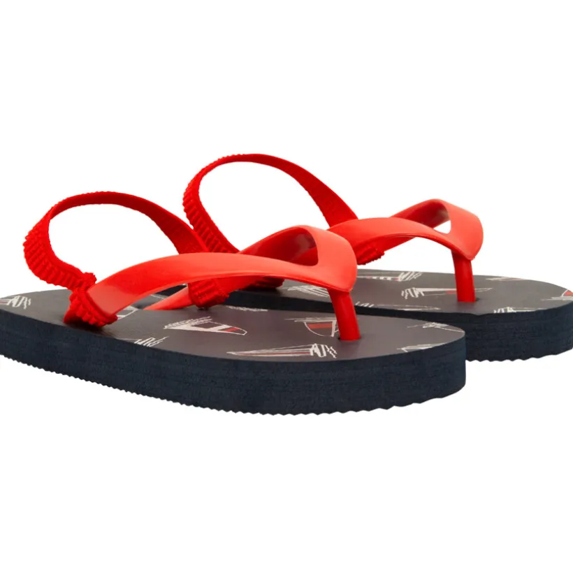 Tongs imprimé voiliers pour garçon avec lanière selon l'âge