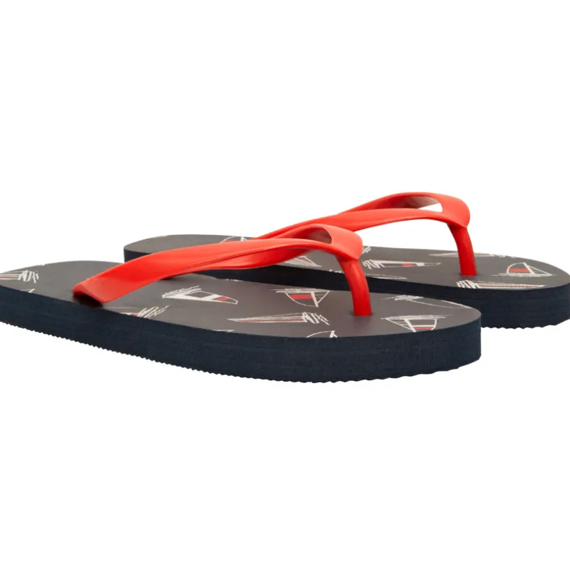 Tongs imprimé voiliers pour garçon avec lanière selon l'âge