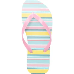 Tongs à rayures multicolores pour fille avec lanière selon l'âge