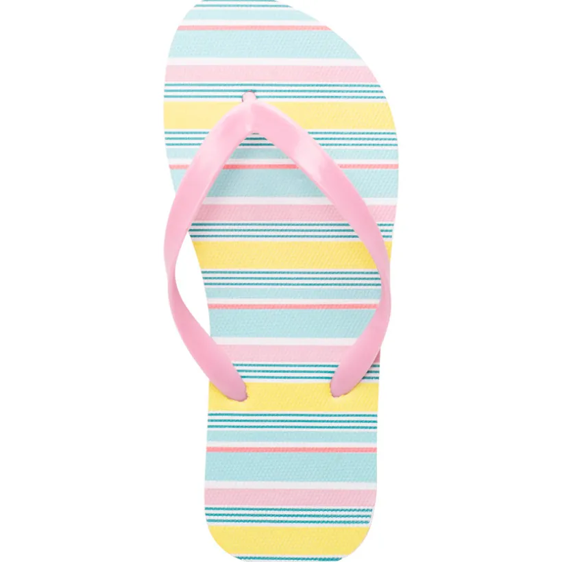 Tongs à rayures multicolores pour fille avec lanière selon l'âge